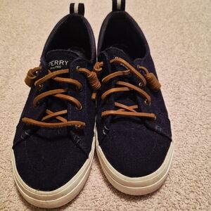 Sperry Crest Vibe Linen Sneakers Navy | Women’s 6.5 M